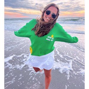 Green Smiley Star Lightning Bolt Sweatshirt